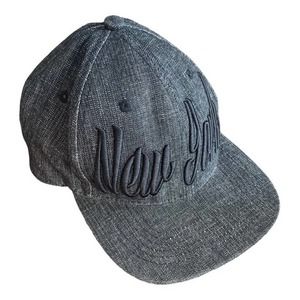 Top Level Black/Grey New York Embroidered‎ Flat bill Cap